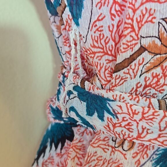 Anthropologie Maeve Adelaid Floral Wrap Dress XS Flutter Fairy Baby Shower - Picture 9 of 16